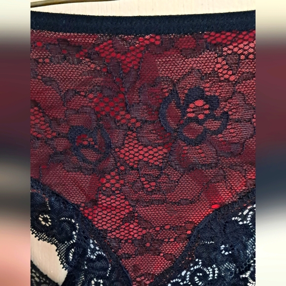 Lace Trimmed Women's Intimate in Black and Red - Picture 2 of 6
